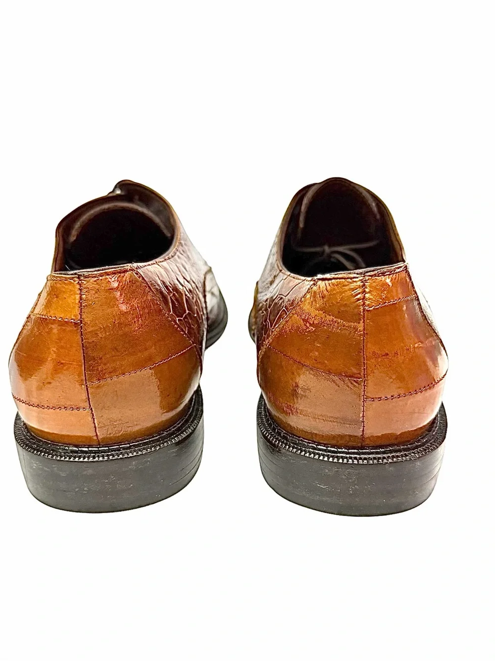 Belvedere Nino Antique Camel Ostrich & Eel Leg Shoes Men’s 9B EUC Luxury